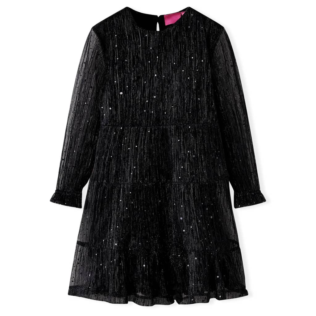Vestido de manga comprida para criança preto 128