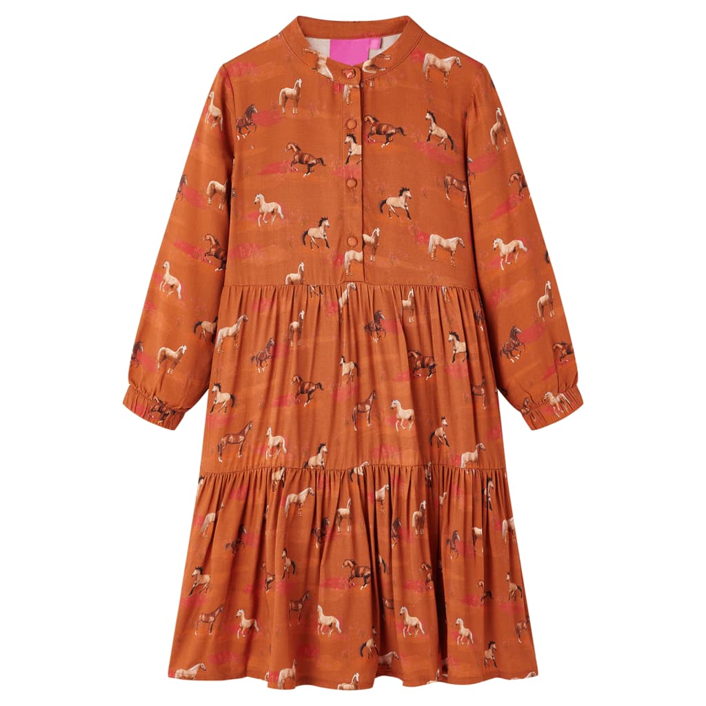 Vestido para criança cor conhaque 140