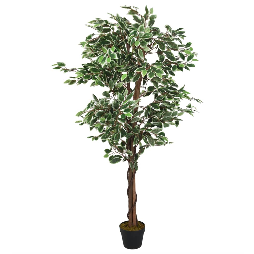 vidaXL Figueira artificial 630 folhas 120 cm verde