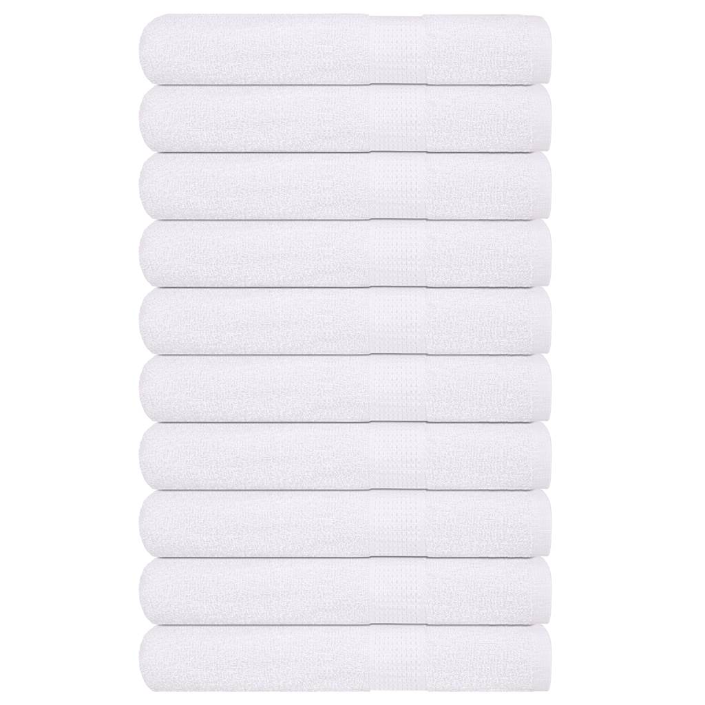 vidaXL Toalhas FROGN 10 pcs 100x200 cm 360 g/m² branco