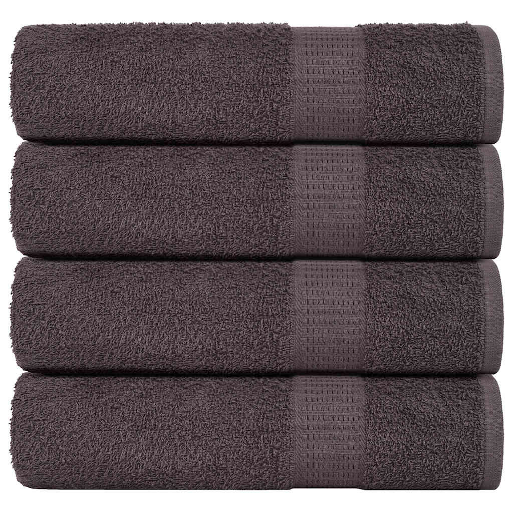 vidaXL Toalhas de banho FROGN 4 pcs 70x140 cm 360 g/m² antracite