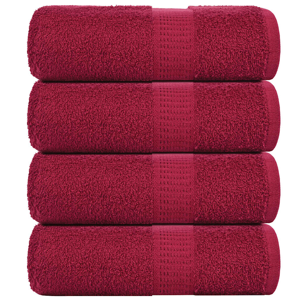vidaXL Toalhas de rosto FROGN 4 peças Bordeaux 30x30 cm 360 g/m²
