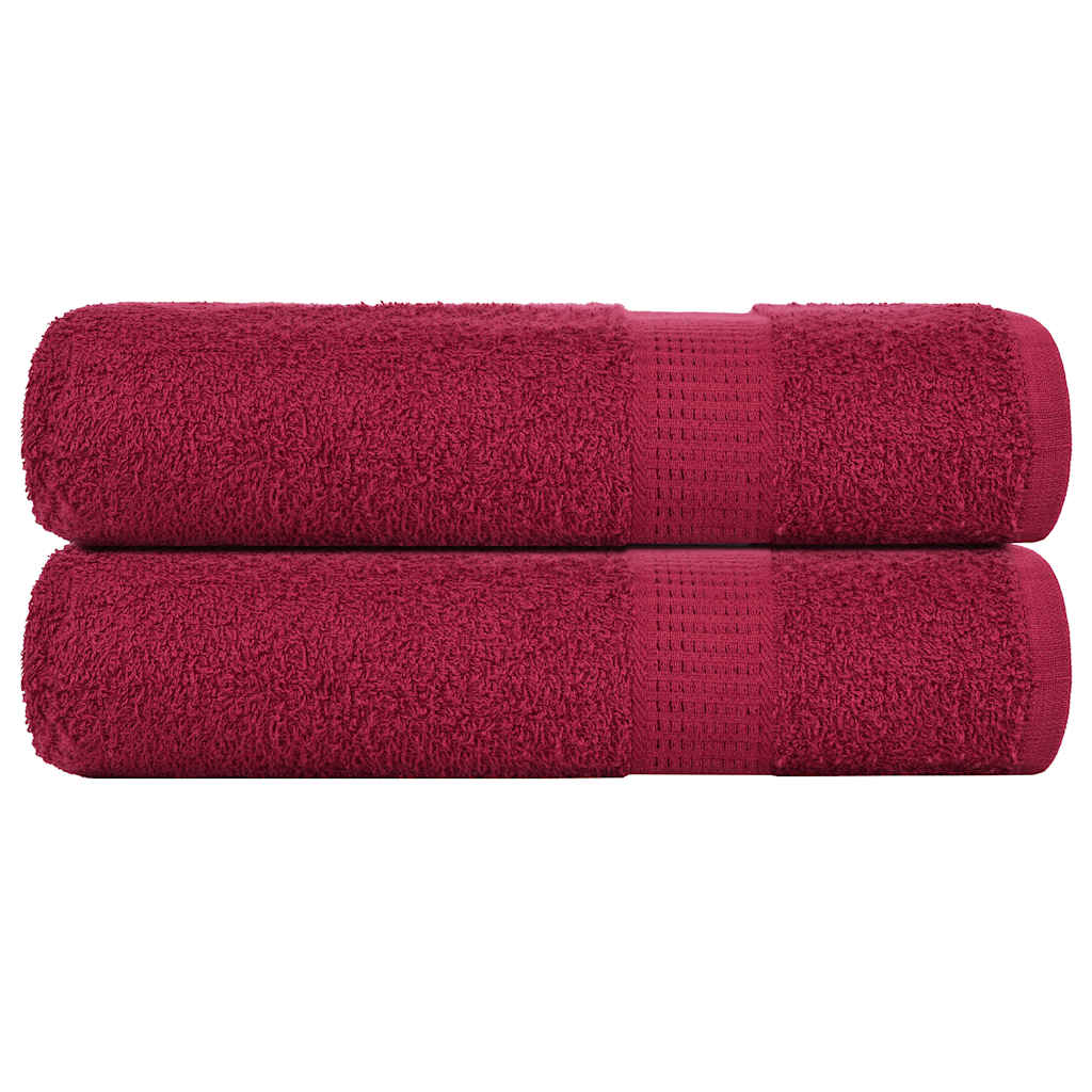 vidaXL Toalhas de banho FROGN 2 pcs 100x150 cm 360 g/m² bordéus