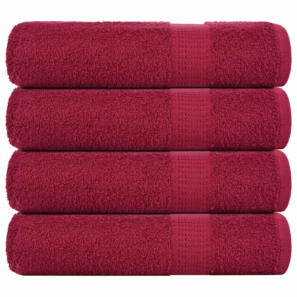 vidaXL Toalhas de banho FROGN 4 pcs 100x150 cm 360 g/m² bordéus