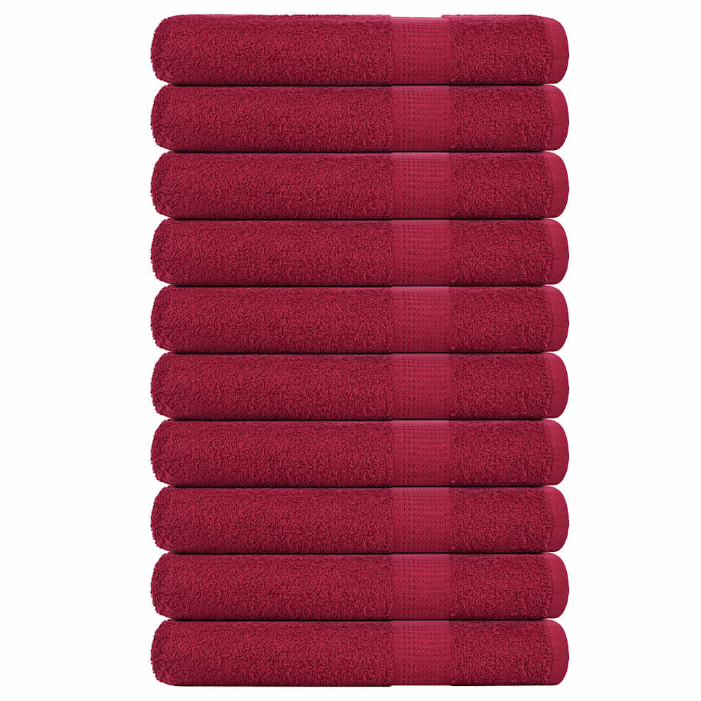 vidaXL Toalhas FROGN 10 pcs 100x200 cm 360 g/m² bordéus