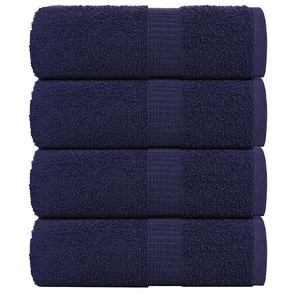 vidaXL Toalhas de rosto FROGN 4 peças Azul-marinho 30x30 cm 360 g/m²