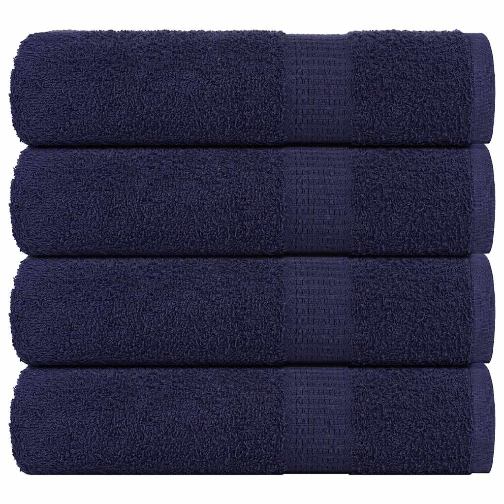 vidaXL Toalhas mãos FROGN 4 pcs 50x100 cm 360 g/m² azul marinho