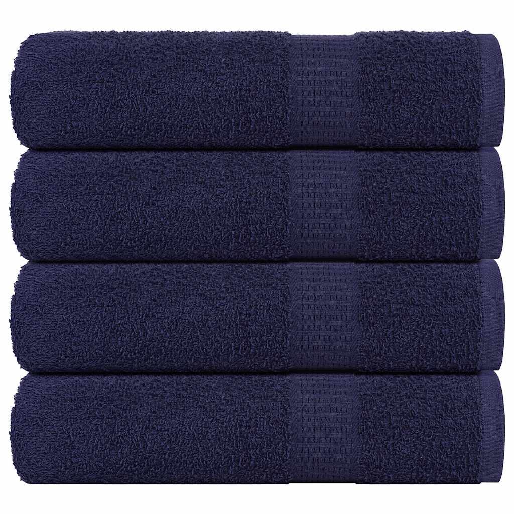 vidaXL Toalhas banho FROGN 4 pcs 70x140 cm 360 g/m² azul marinho