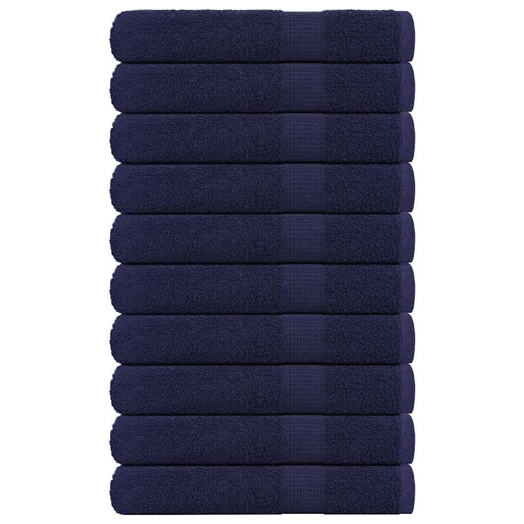 vidaXL Toalhas sauna FROGN 10 pcs 80x200cm 360 g/m² azul marinho