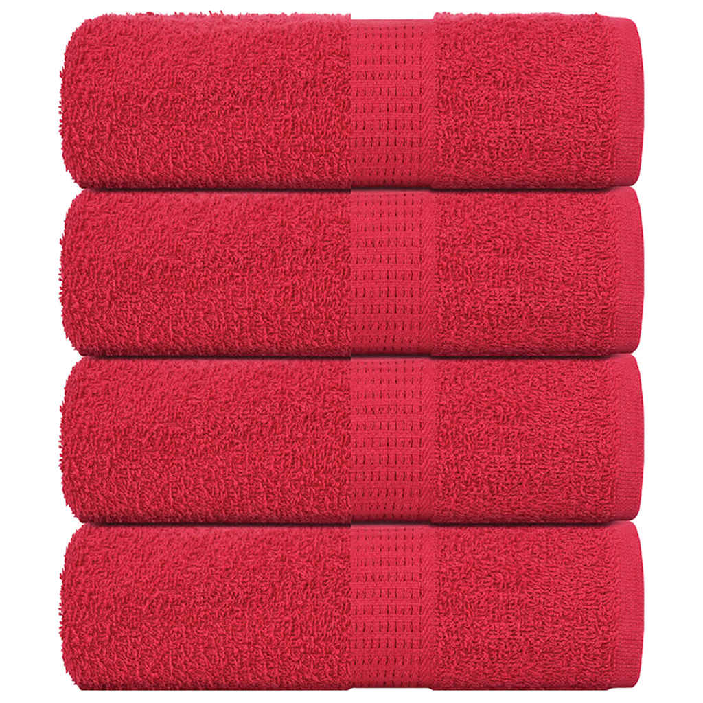 vidaXL Toalhas de rosto FROGN 4 peças Vermelho 30x30 cm 360 g/m²