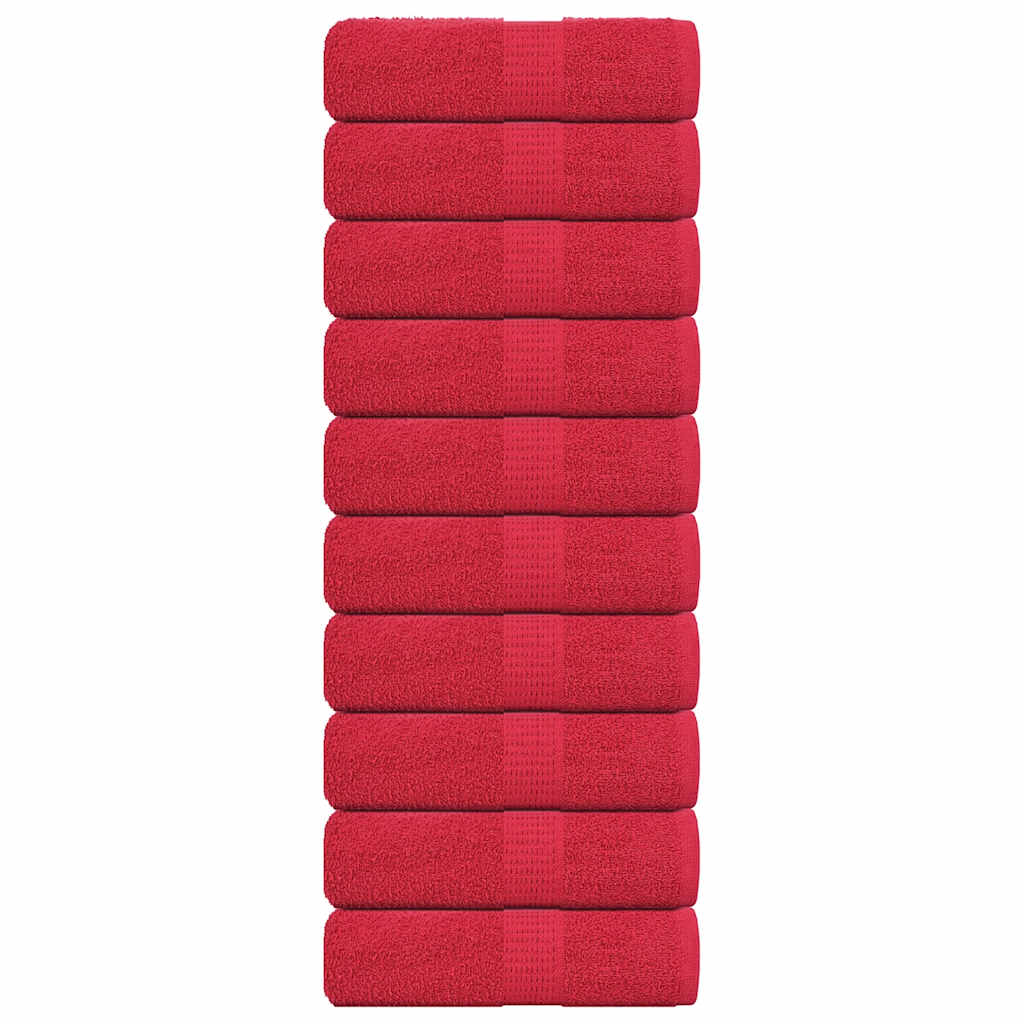 vidaXL Toalhas de bidé FROGN 10 pcs 30x50 cm 360 g/m² vermelho