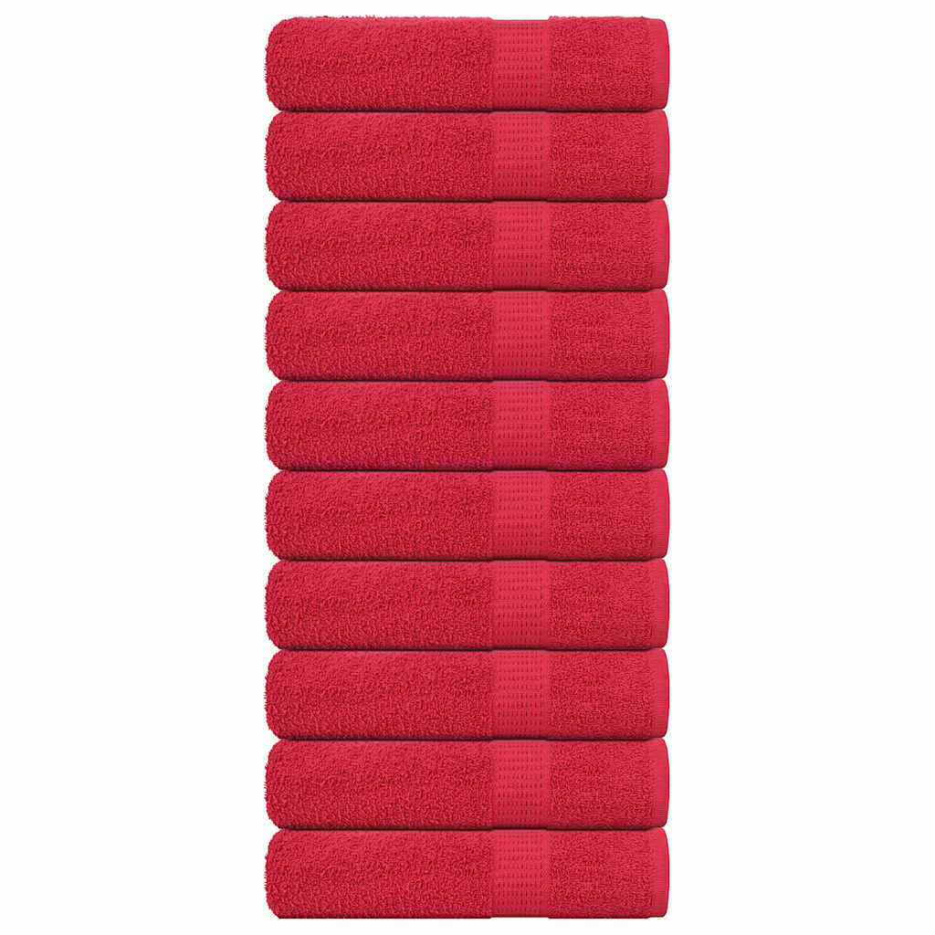 vidaXL Toalhas de banho FROGN 10 pcs 70x140 cm 360 g/m² vermelho