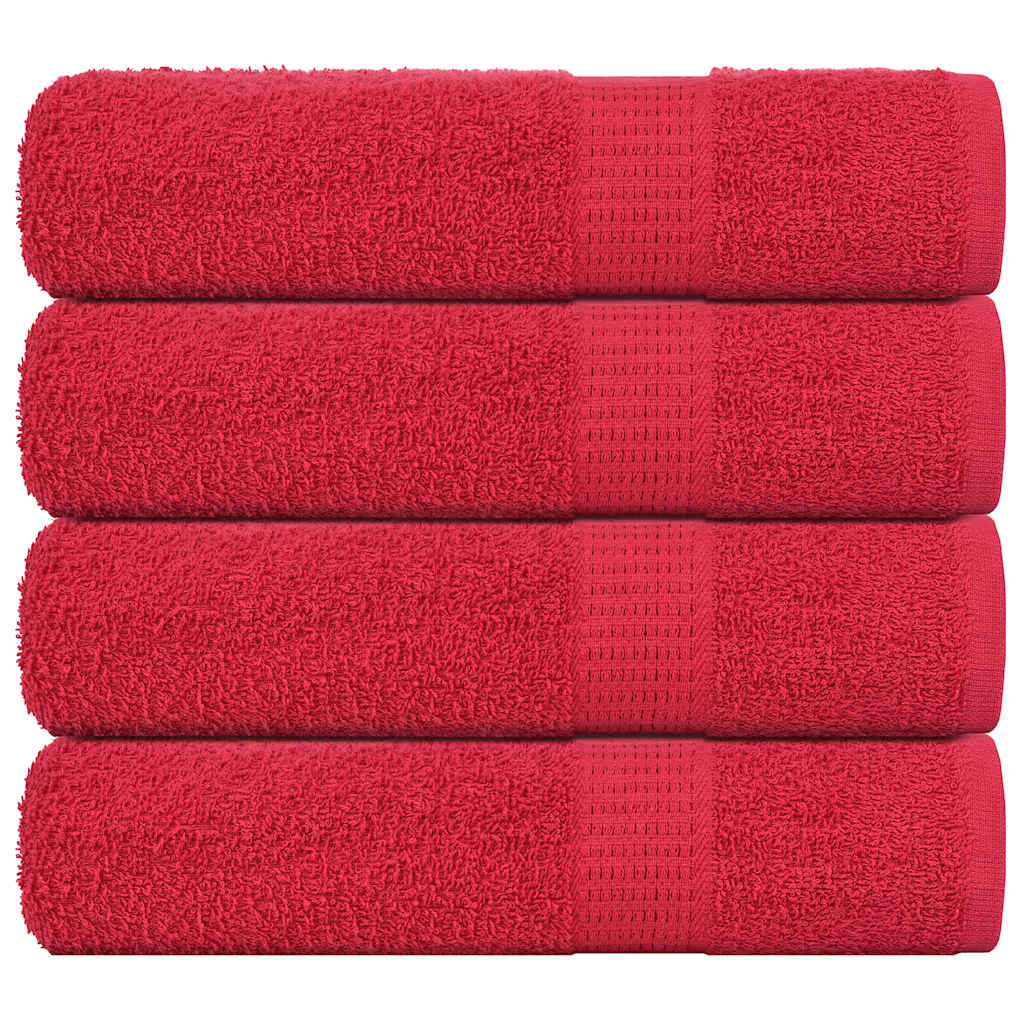 vidaXL Toalhas de banho FROGN 4 pcs 100x150 cm 360 g/m² vermelho