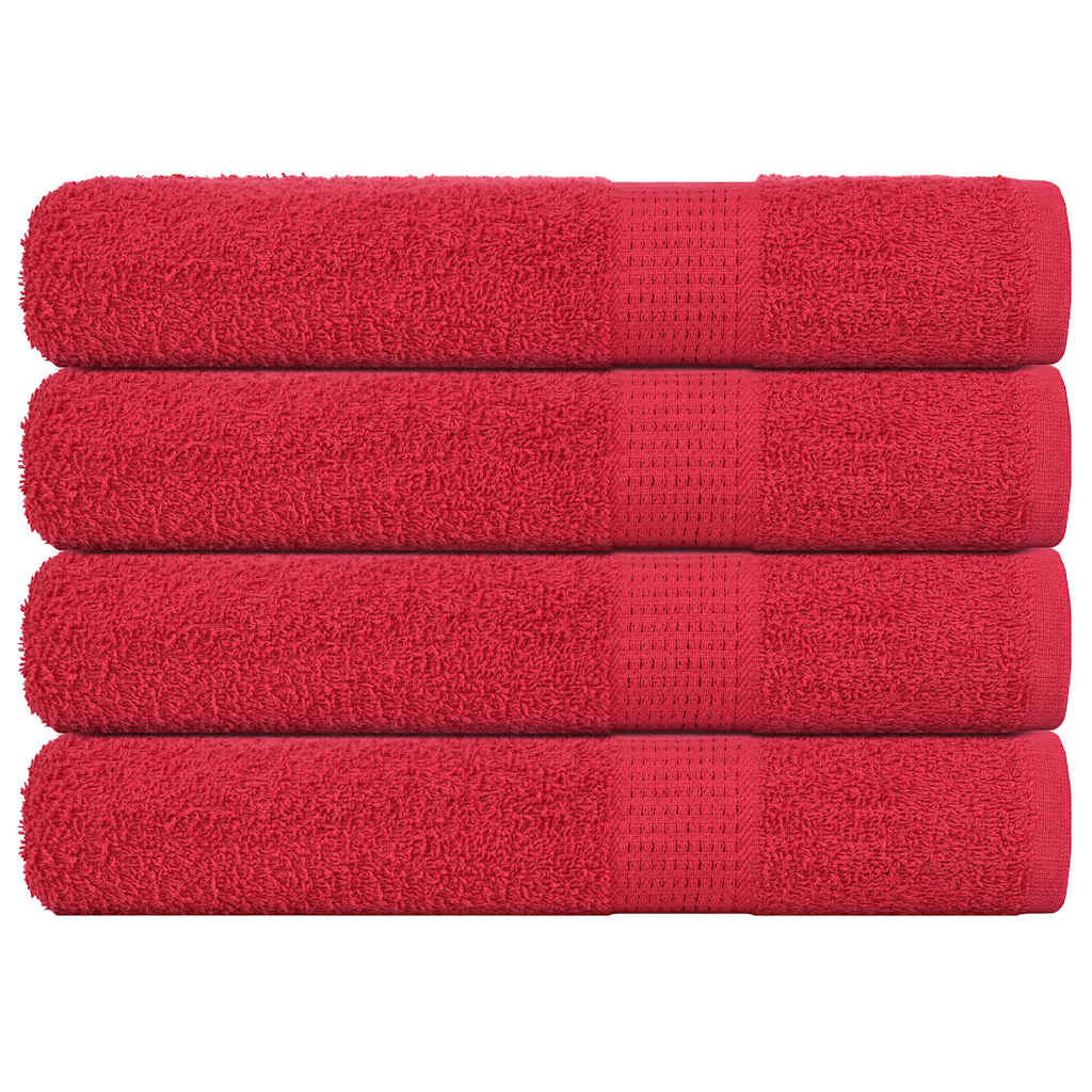 vidaXL Toalhas de sauna FROGN 4 pcs 80x200 cm 360 g/m² vermelho