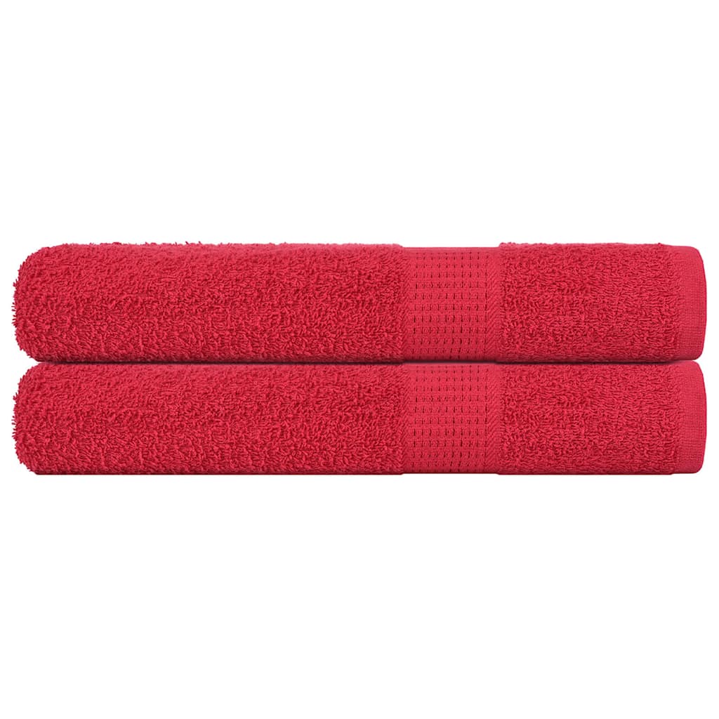vidaXL Toalhas FROGN 2 pcs 100x200 cm 360 g/m² vermelho