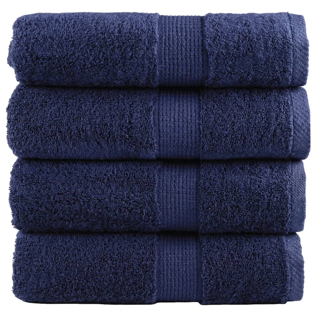 vidaXL Toalhas de rosto premium SOLUND 4 unidades, azul-marinho, 30x30 cm, 600 g/m²