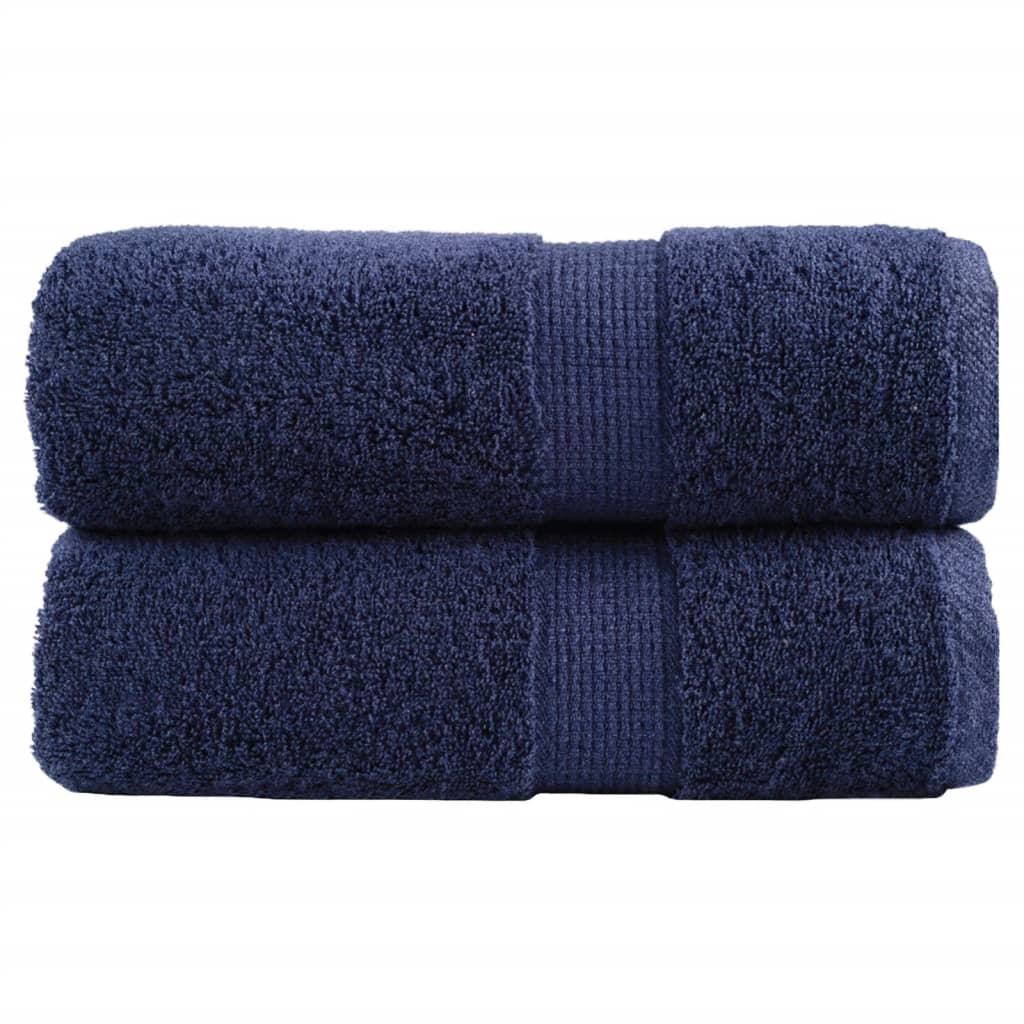 vidaXL Toalhas bidé premium SOLUND 2pcs 30x50 cm 600 gsm azul-marinho