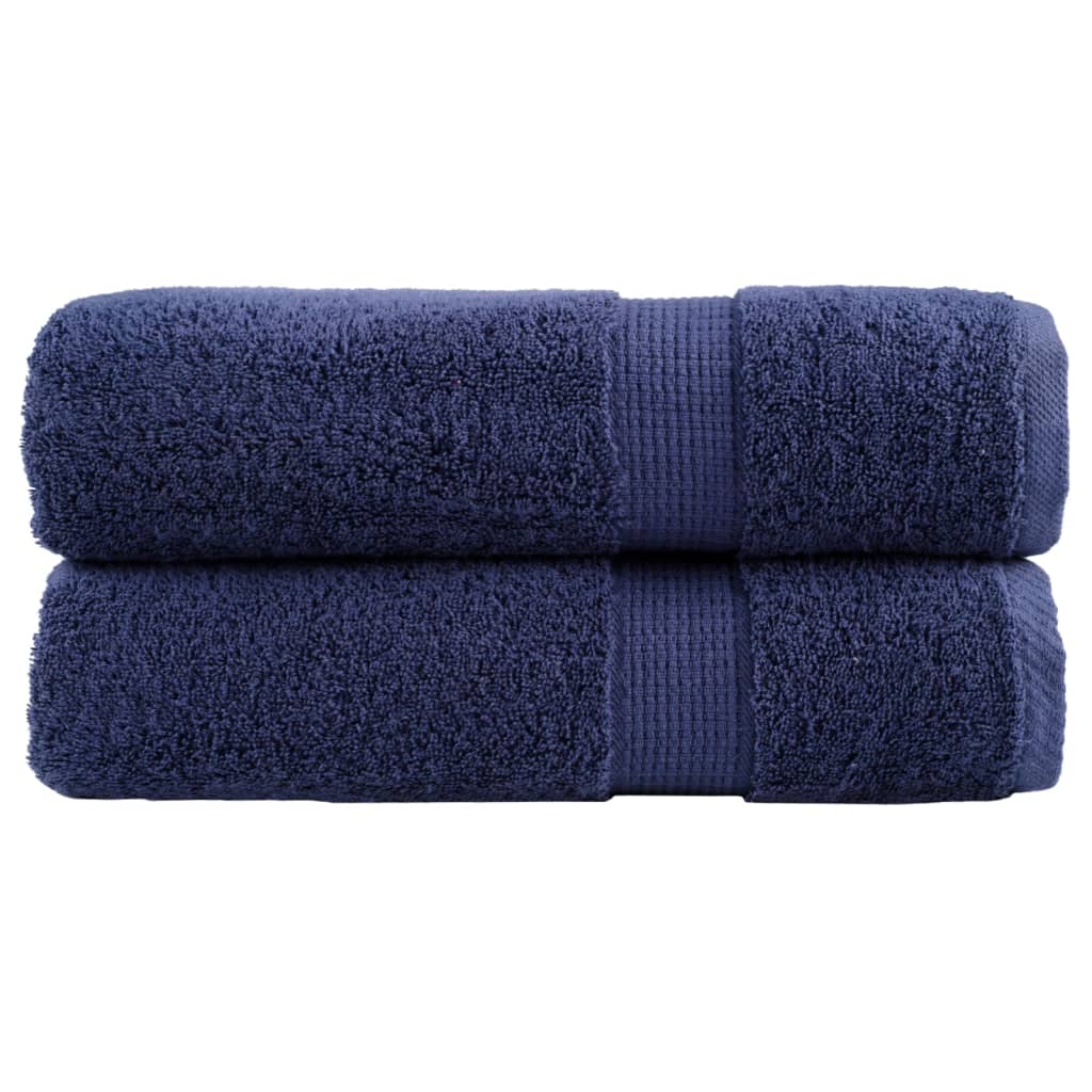 vidaXL Toalhas mãos premium SOLUND 2pcs 50x100cm 600 gsm azul-marinho
