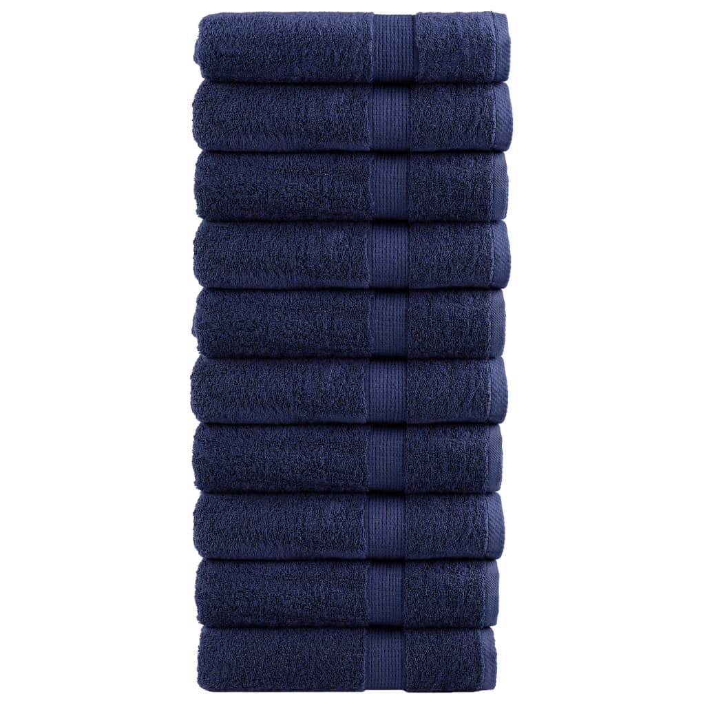vidaXL Toalhas banho premium SOLUND 10pcs 70x140cm 600gsm azulmarinho
