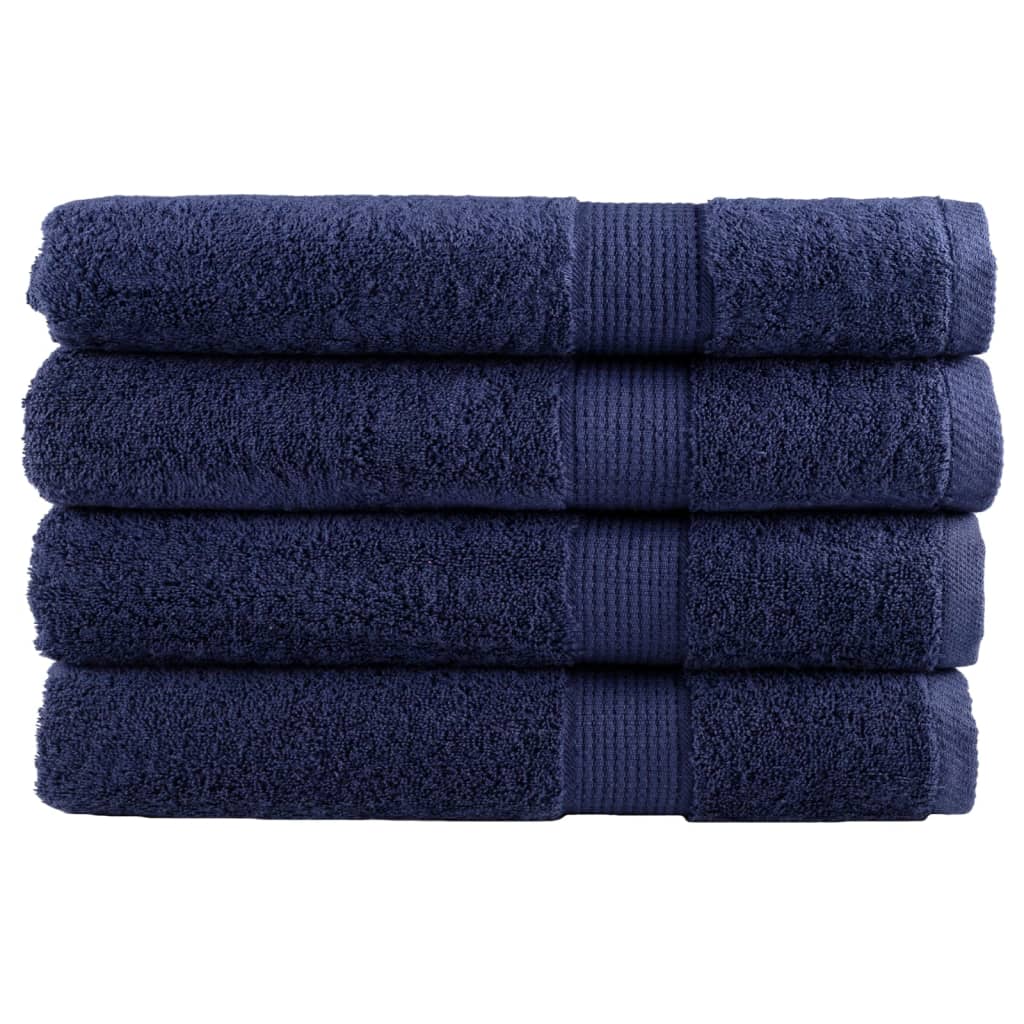 vidaXL Toalhas sauna premium SOLUND 4pcs 80x200cm 600gsm azul-marinho