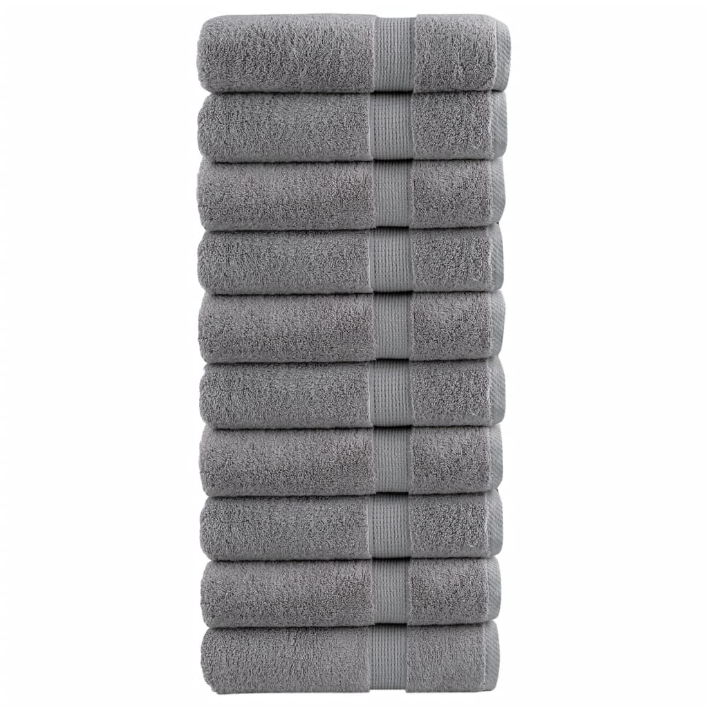 vidaXL Toalhas de banho premium SOLUND 10pcs 70x140cm 600gsm cinzento