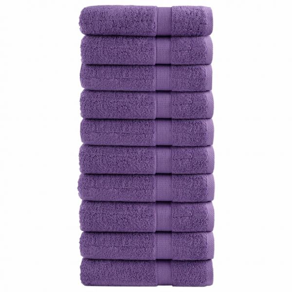 vidaXL Toalhas de Mãos Premium Solund 10 Peças 50x100 cm 600 Gsm Roxo - 1133217557