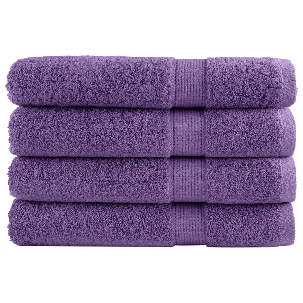 vidaXL Toalhas de sauna premium SOLUND 4 pcs 80x200 cm 600 gsm roxo