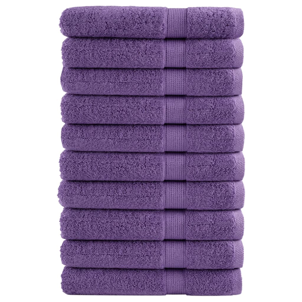 vidaXL Toalhas premium SOLUND 10 pcs 100x200 cm 600 gsm roxo