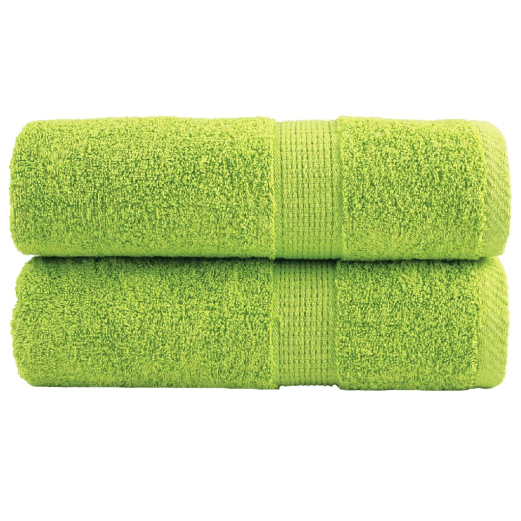 vidaXL Toalhas de rosto premium SOLUND 2 unidades verde-maçã 30x30 cm 600 g/m²