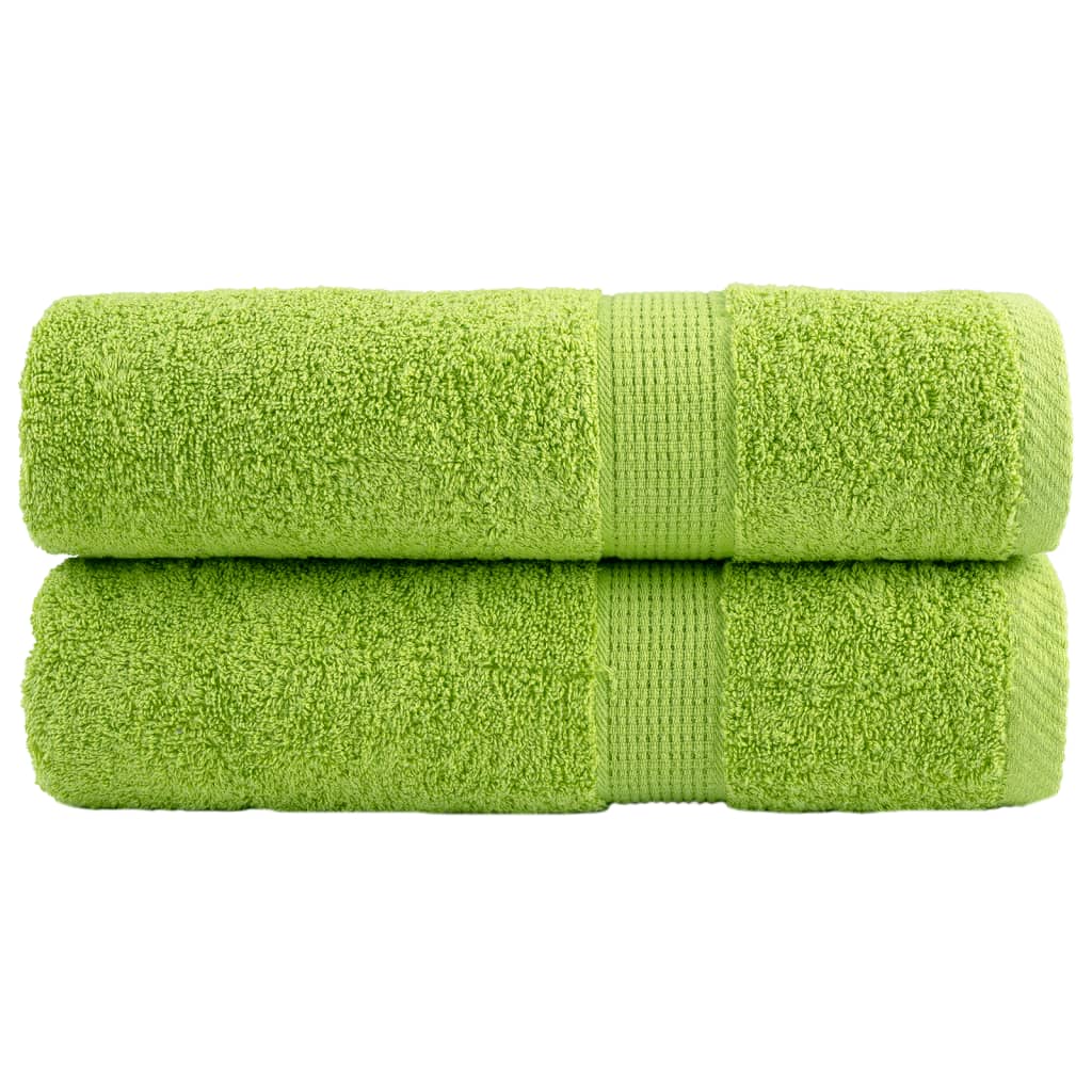vidaXL Toalhas de mãos premium SOLUND 2pcs 50x100cm 600gsm verde maça