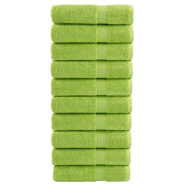 vidaXL Toalhas Banho Premium Solund 10pcs 70x140cm 600 Gsm Verde Maça - 2752879169