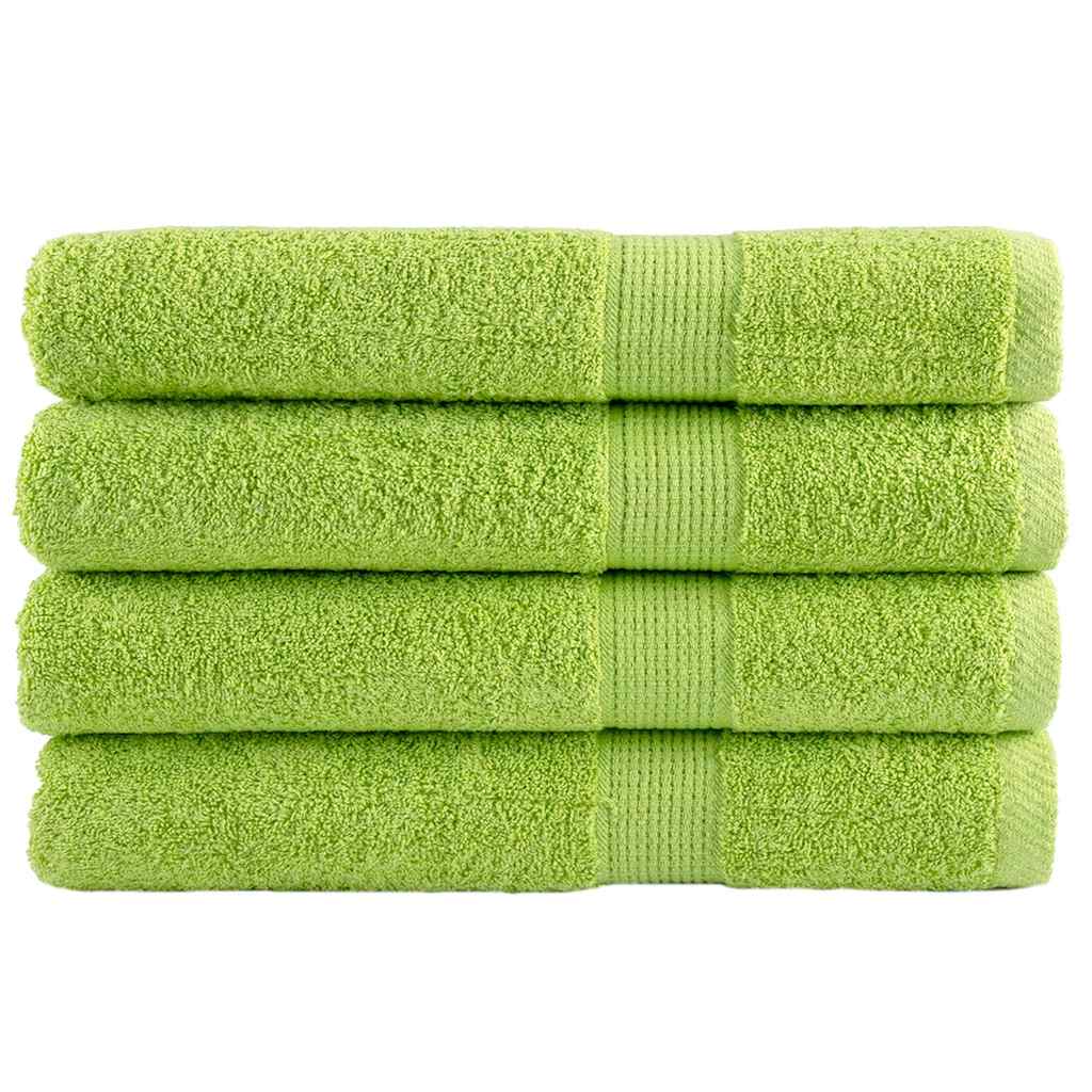 vidaXL Toalhas sauna premium SOLUND 4pcs 80x200 cm 600 gsm verde maça