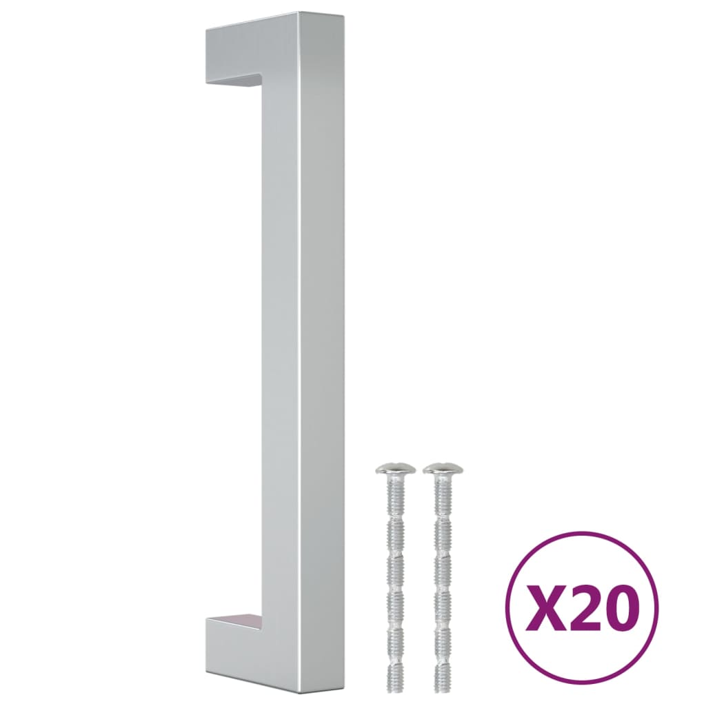 vidaXL Puxadores para móveis 20 pcs 128 mm aço inoxidável prateado