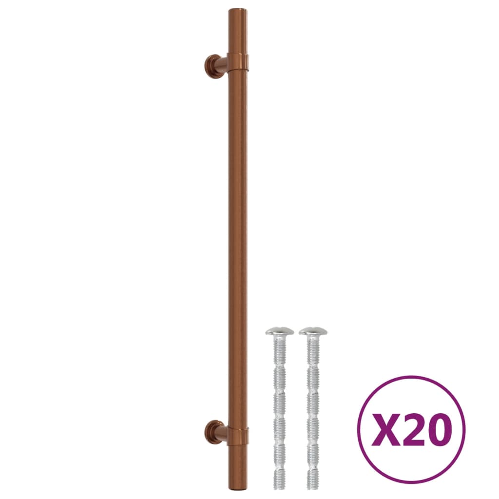 vidaXL Puxadores para móveis 20 pcs 224 mm aço inoxidável bronze