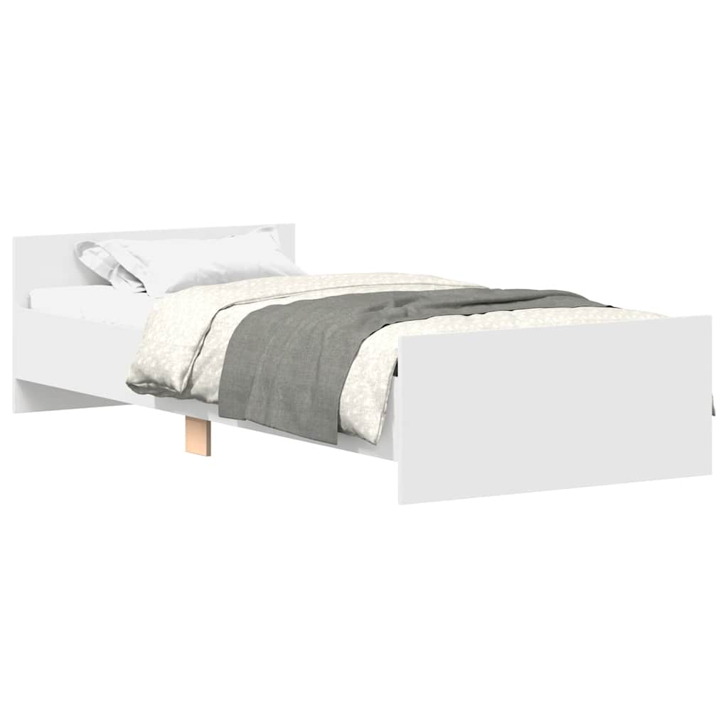vidaXL Estrutura de cama 90x190 cm derivados de madeira branco