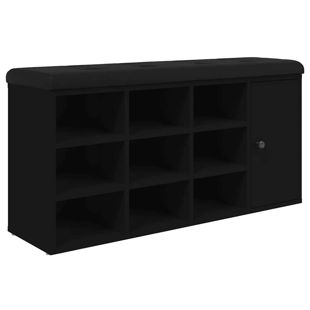 vidaXL Banco sapateira 102x32x50 cm derivados de madeira preto