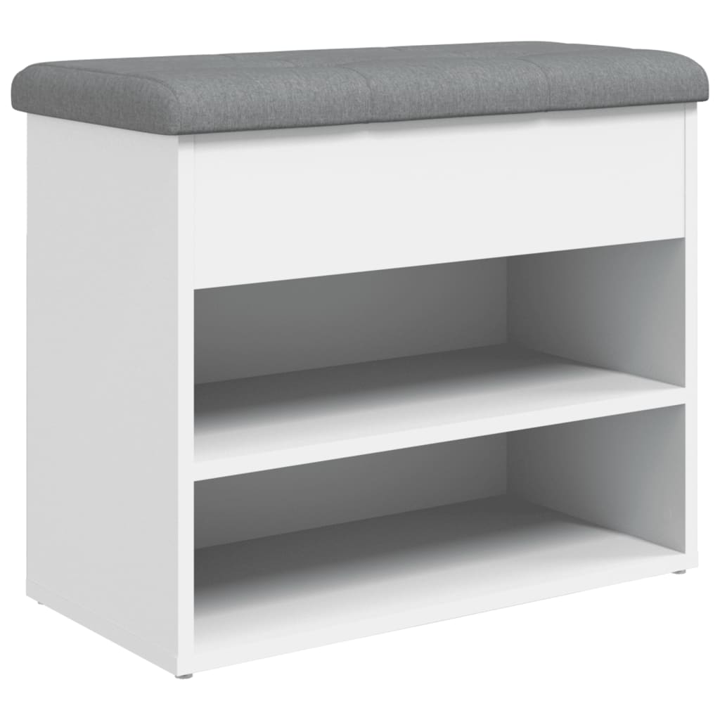 vidaXL Banco para sapatos branco 62x32x50 cm madeira projetada