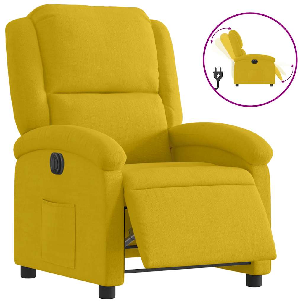 vidaXL Poltrona elétrica reclinável veludo amarelo