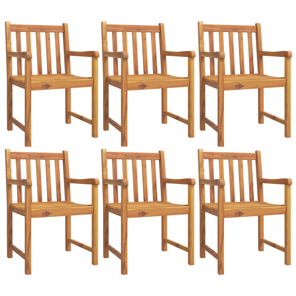 vidaXL Cadeiras de jardim 6 pcs 56x55,5x90 cm madeira de acácia maciça