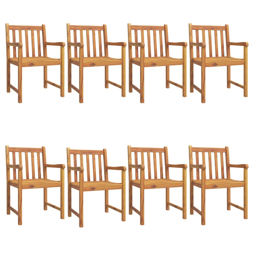 vidaXL Cadeiras de jardim 8 pcs 56x55,5x90 cm madeira de acácia maciça