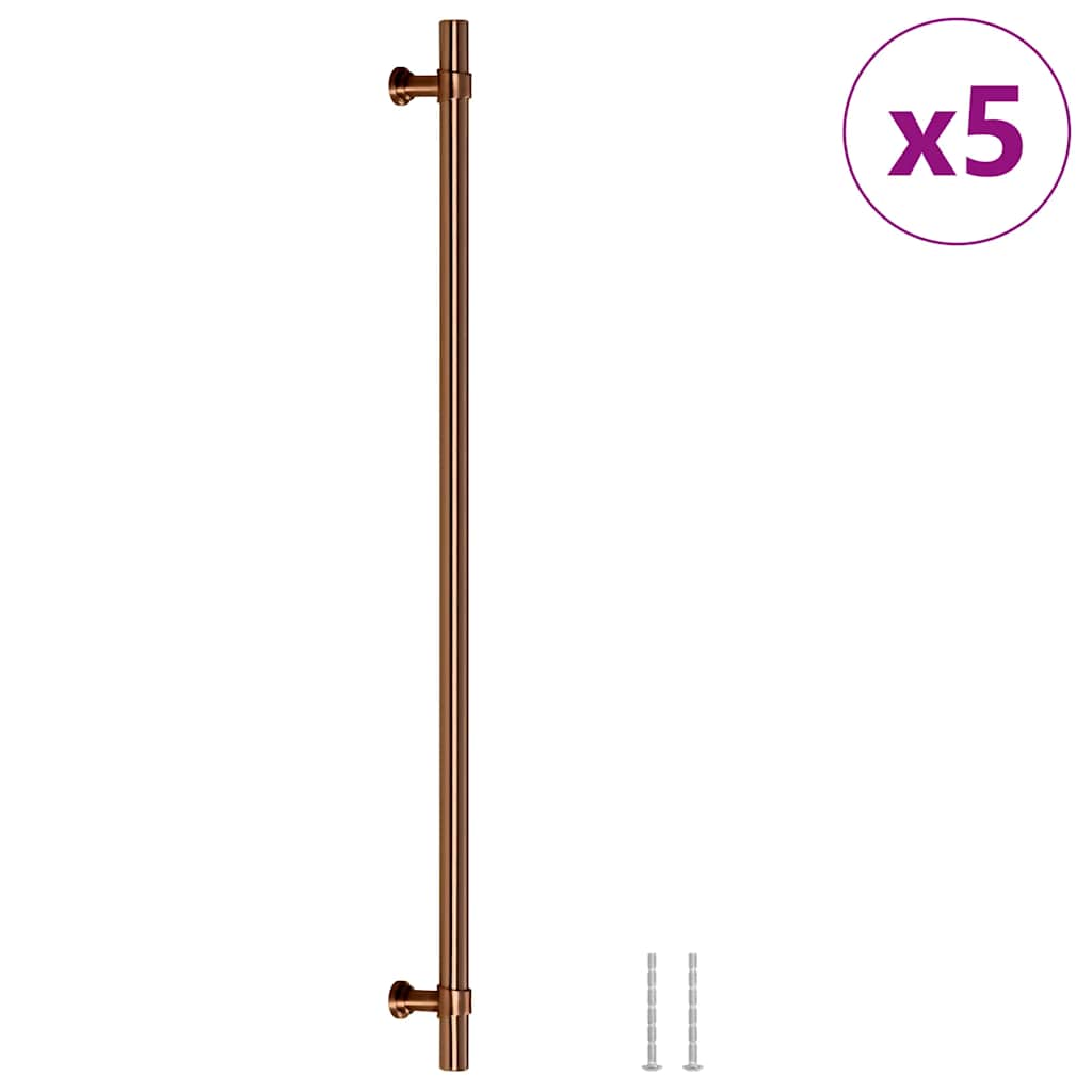 vidaXL Puxadores para móveis 5 pcs 320 mm aço inoxidável bronze