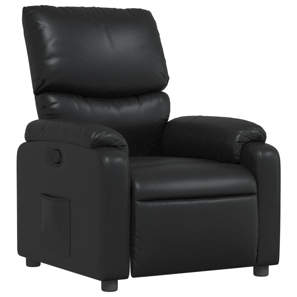 vidaXL Poltrona reclinável couro artificial preto