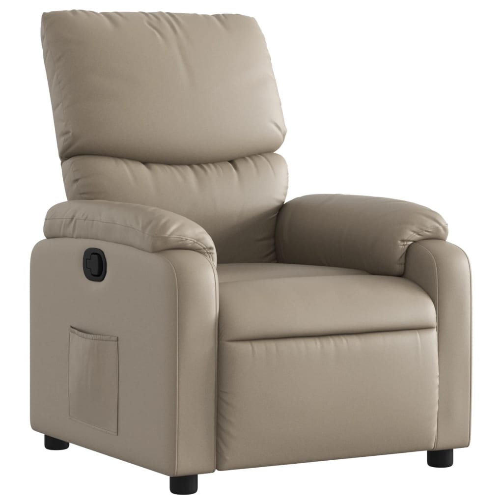 vidaXL Poltrona reclinável couro artificial cor cappuccino