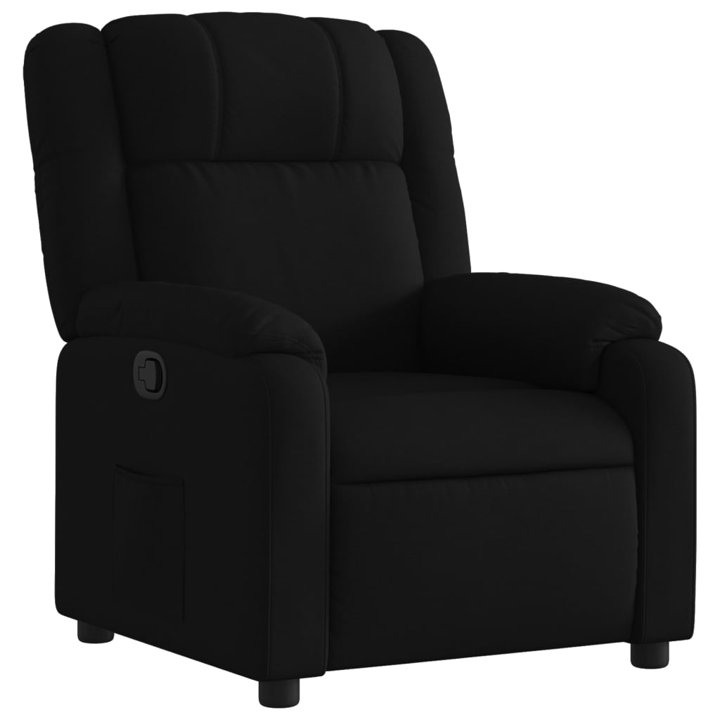 vidaXL Poltrona reclinável tecido preto
