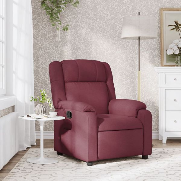 vidaXL Poltrona Reclinável Tecido Vermelho Tinto - 801144982