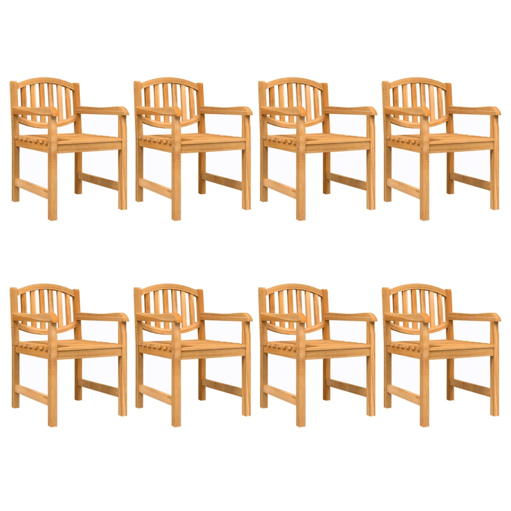 vidaXL Cadeiras de jardim 8 pcs 58x59x88 cm madeira de teca maciça