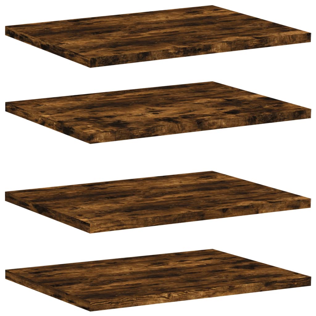 vidaXL Prateleiras de parede 4pcs derivados de madeira carvalho fumado