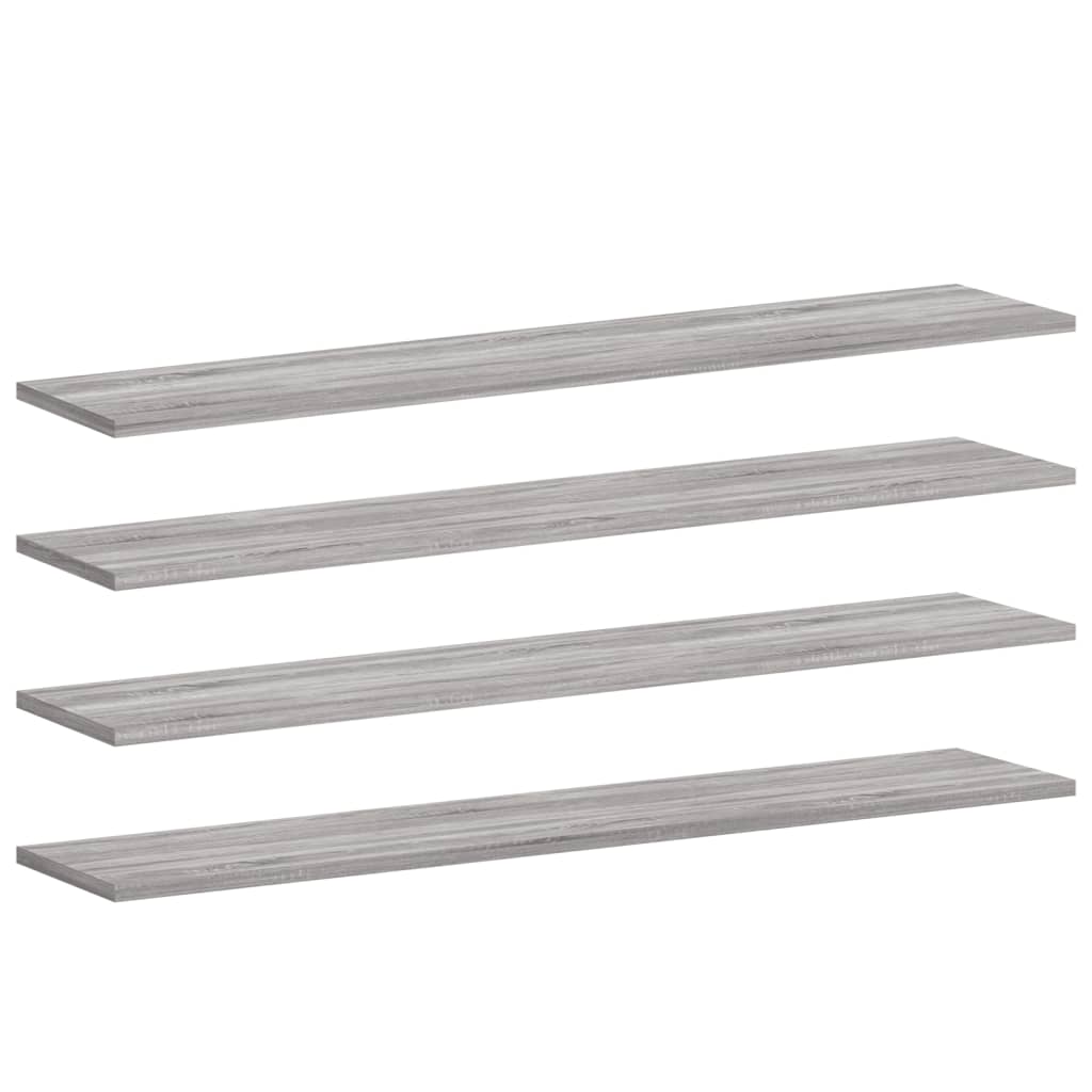 vidaXL Prateleiras de parede 4pcs derivados de madeira cinzento sonoma