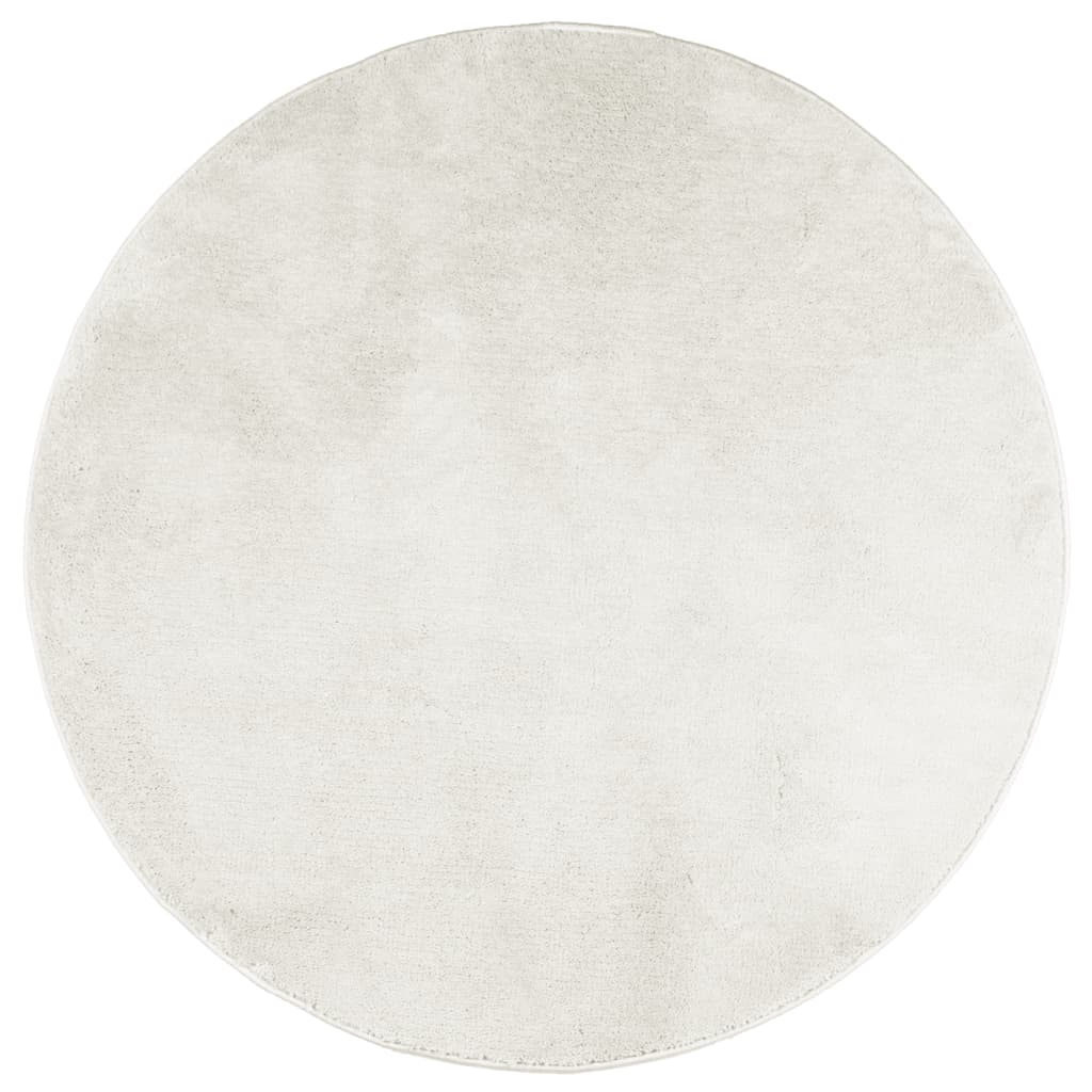 vidaXL Tapete de pelo curto OVIEDO Ø 160 cm creme