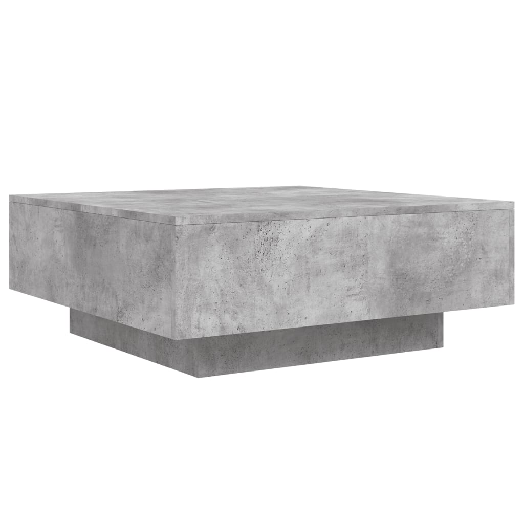 vidaXL Mesa de centro 80x80x31 cm contraplacado cinzento cimento